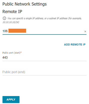 Add the source IP for port forward