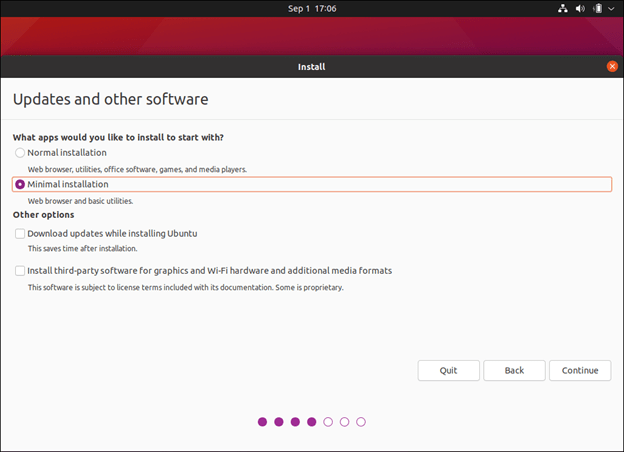 begin the ubuntu installation in hyper-v