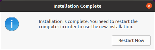 ubuntu installation is complete in hyper-v