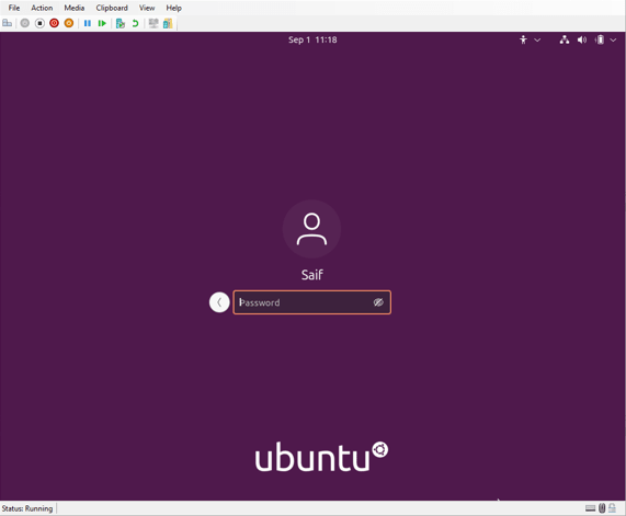 Ubuntu login screen in hyper-v
