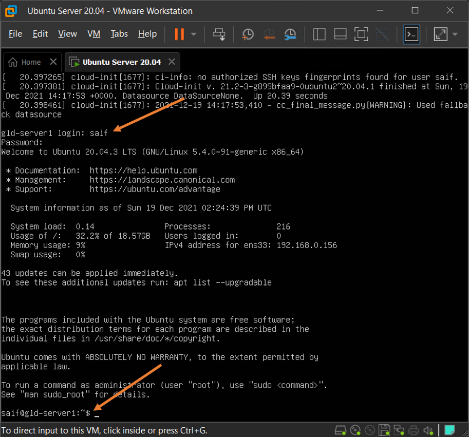 How to install Ubuntu 20.04 server on VMware workstation?