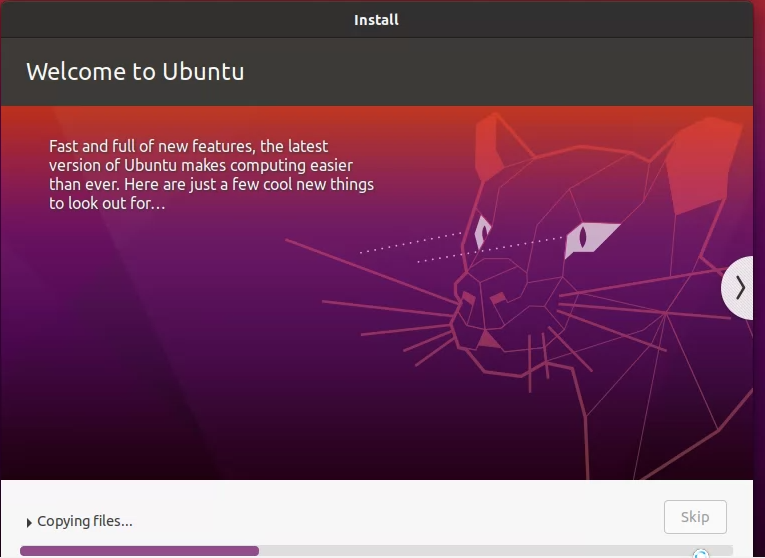 ubuntu 20.04 Desktop vm install wizard