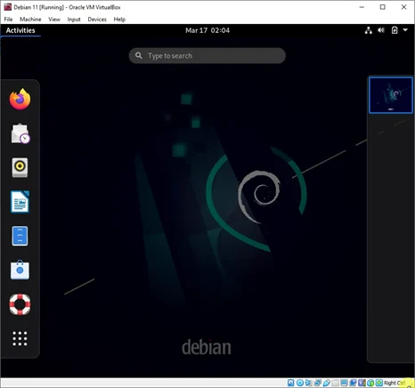 debian 11 on virtualbox