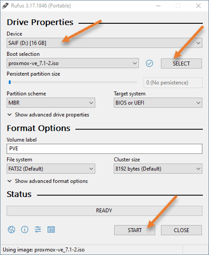 proxmox usb install