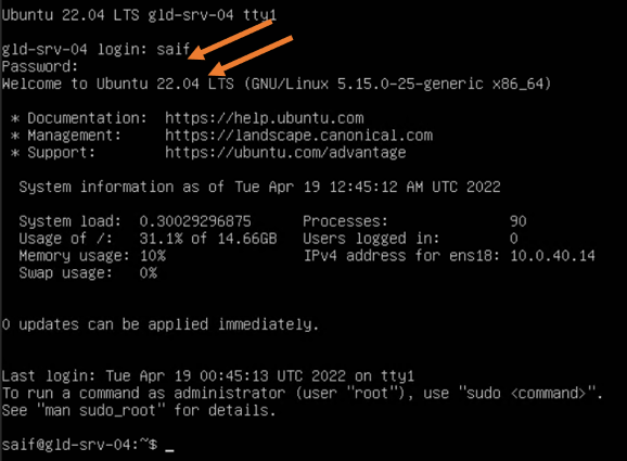 ubuntu server 22.04 on proxmox
